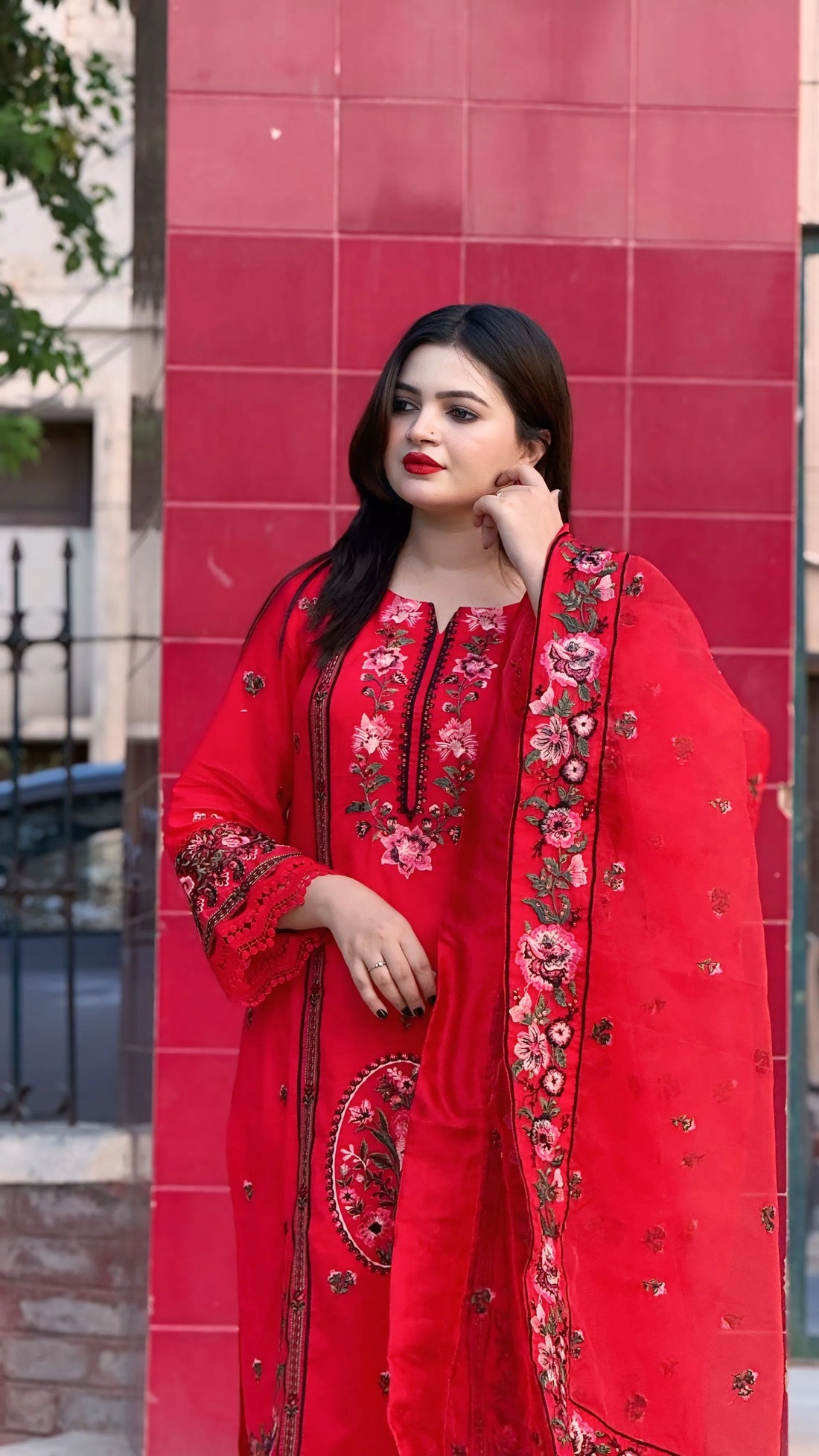 Ruby Bloom (3-Piece Embroidered Lawn Suit)